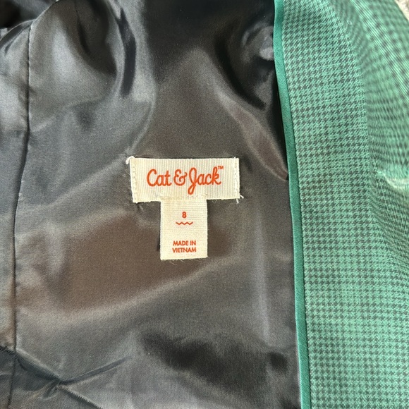 Boys Green Plaid Blazer - Picture 3 of 4